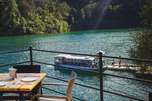 Lake with boat